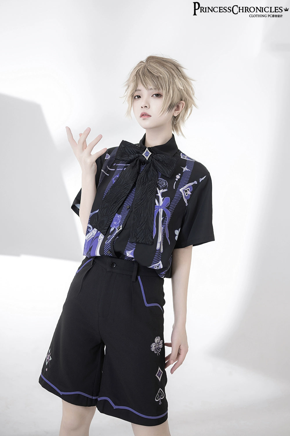 Princess Chronicles - Summer Cool Prince Print Loose Shirt and Shorts