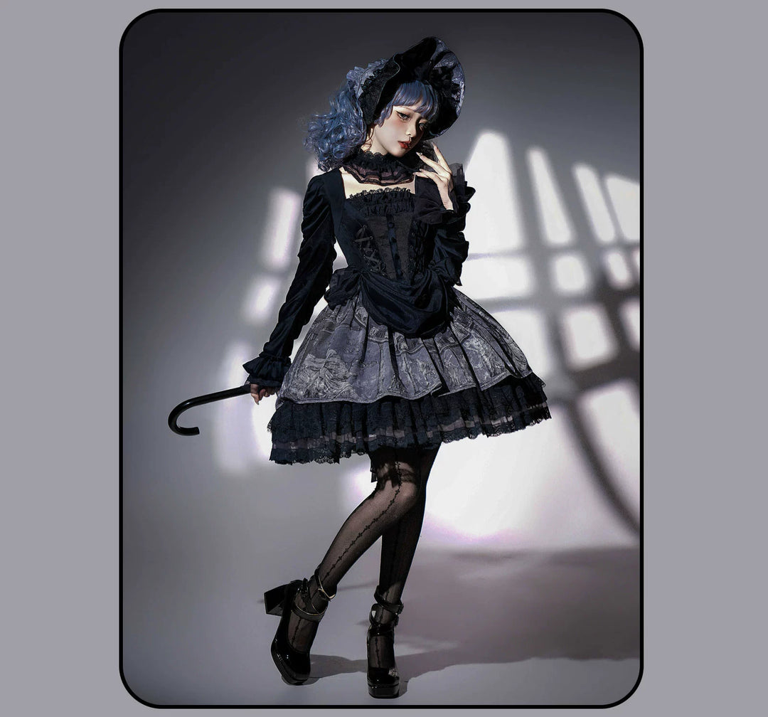 Susin Lolita~Star Disk~Gothic Lolita Dress Elegant OP Dress and Coat