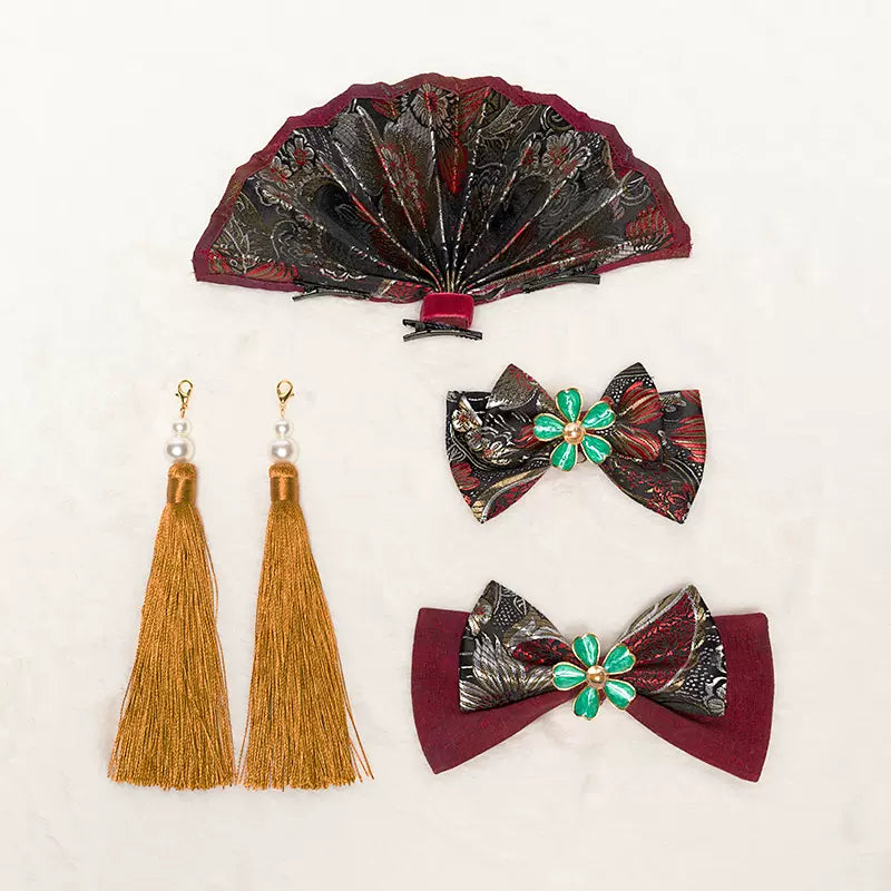 Youpairui~Qi Lolita Tea Party Red Jumper Dress S headdress B set (free size) 