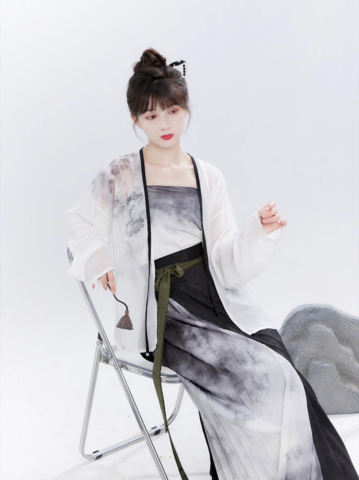Chixia~The Book of Songs~Han Lolita Ink Painting Dress Set   