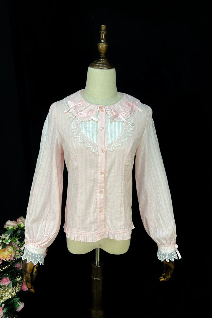 DMFS Lolita~Sweet Lolita Long Sleeve Shirt with Doll Collar   