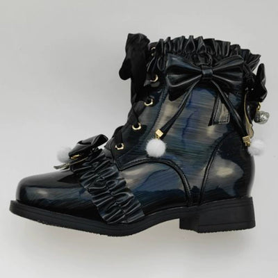 Fairy Godmother~Enthusiastic Ideation~Elegant Lolita Shoes Fleeced Short Martin Boots   