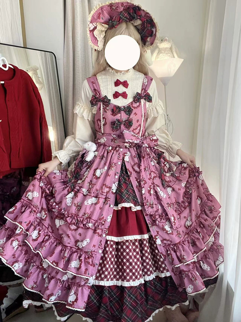 Miss Point - Forest Berry Bunny - Sweet Lolita JSK Elegant Bunny Print Dress 41972:721062