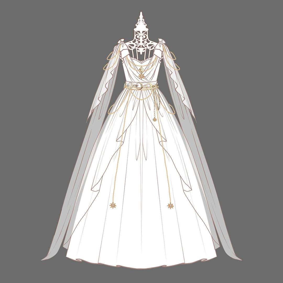 Cornfield Lolita~Divine~Elegant Greek Mythology Style Lolita JSK Irregular Hem White JSK Dress   