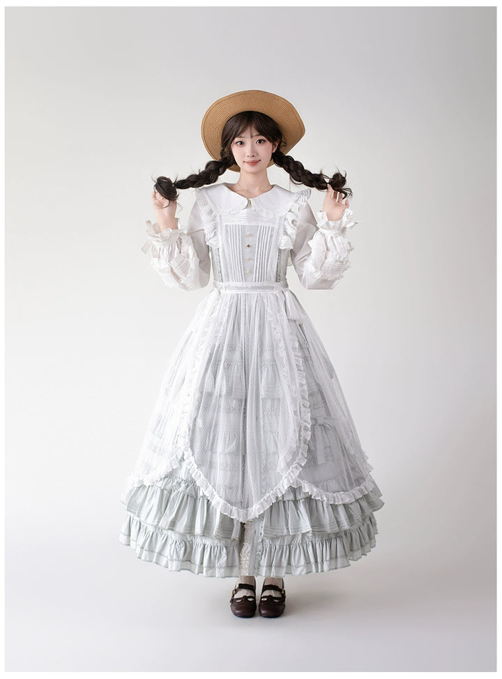 Mumu~Little Lilac~Country Lolita Cotton Jumper Dress Open-Front Lolita Dress 40612:668954