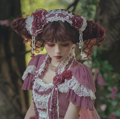 Henrietta~Look for Butterflies~Elegant Lolita Princess Dress Accessories Multicolor free size rose headband 