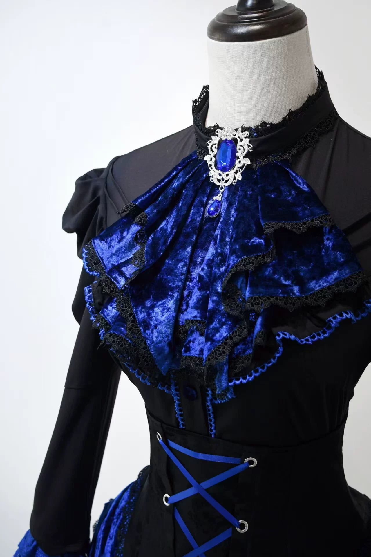 Twilight Hour - Gothic Lolita Hime-sleeve Blouse & Corset Skirt Set 45373:845834