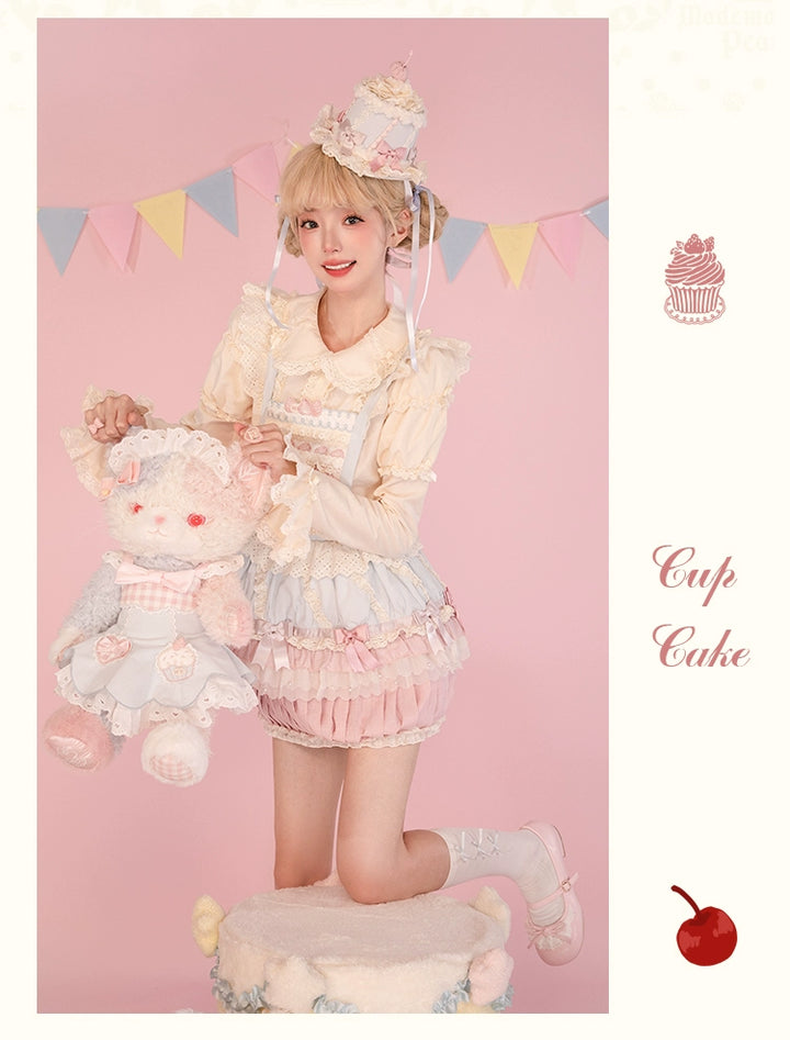 Mademoiselle Pearl~Cup Cake~Sweet Lolita OP Dress Kawaii Lolita JSK SK   