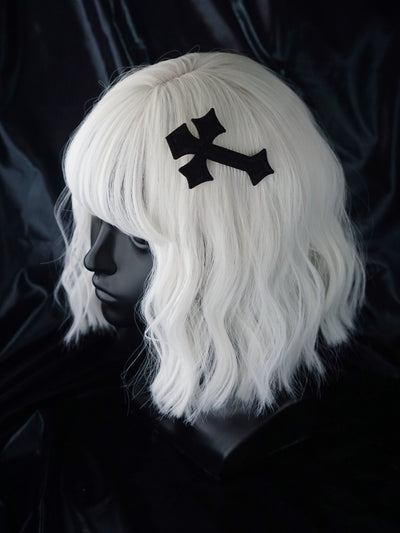 Strange Sugar~Gothic Lolita Cross Shaped Hair Clips black  