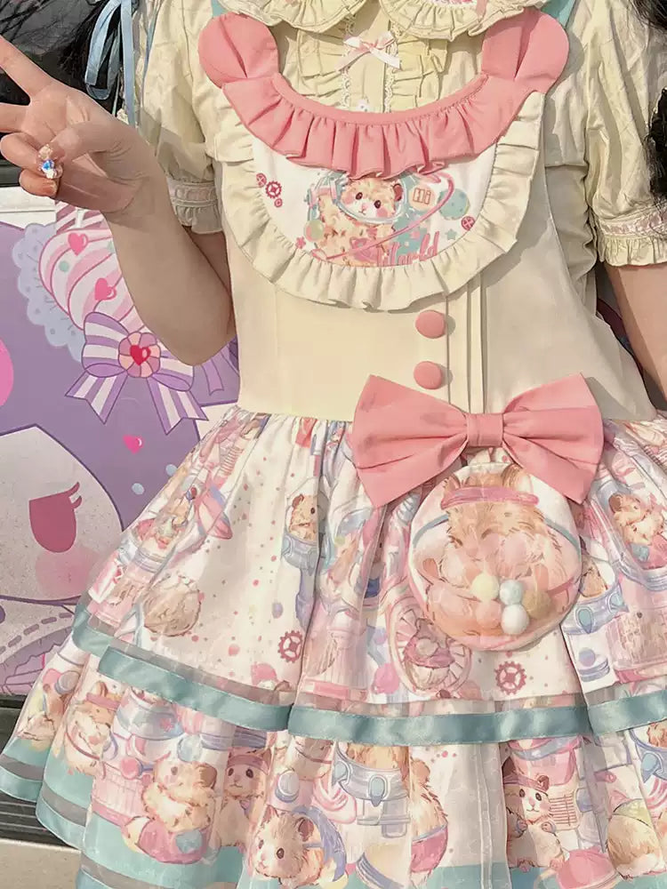 Mewroco~Sweet Lolita Dress Suit Salopette and Hoodied OP 41298:690576