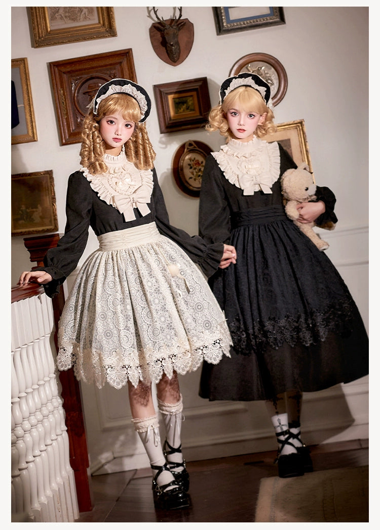 With PUJI - Twilight Choir - Twin Lolita OP Suit Loose Version Dress with Apron