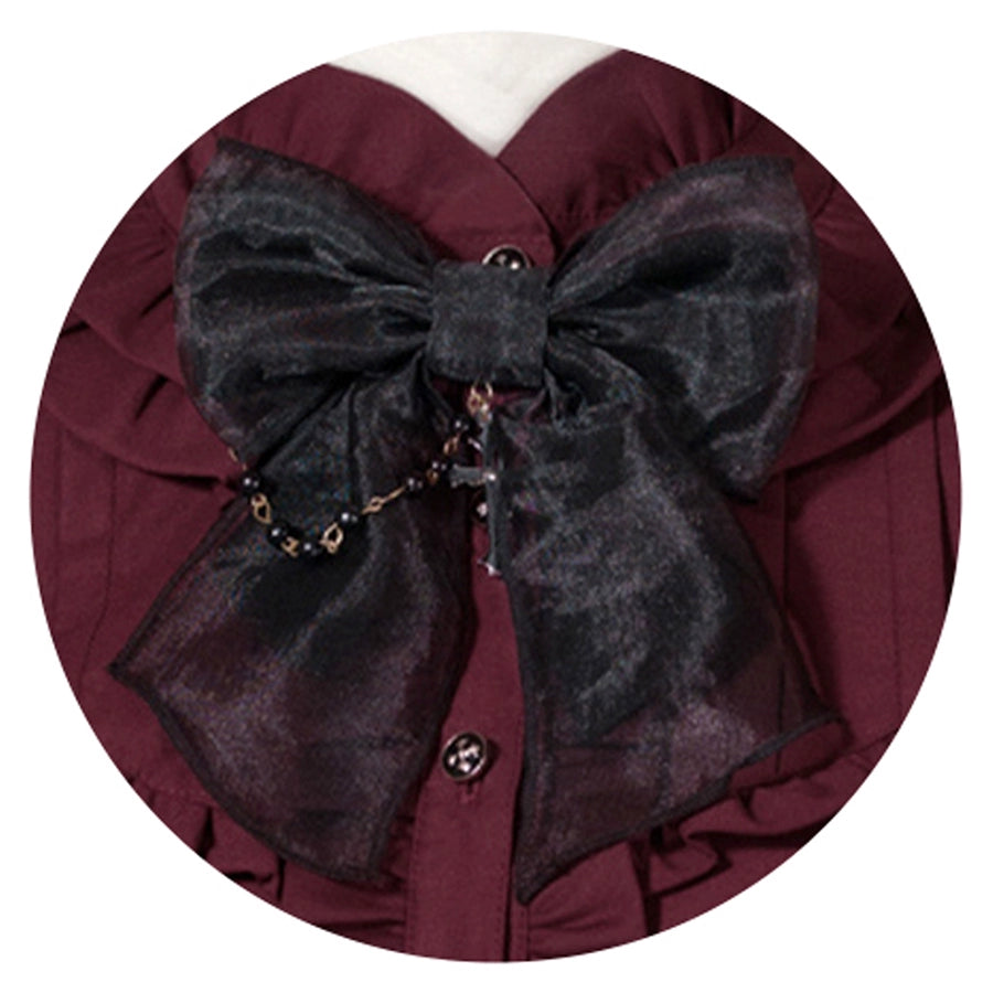 (BFM)Luna Planetarium~Evil Fang~Gothic Lolita Accessories Brooch Necktie Clip KC Hat Black-Bow tie  