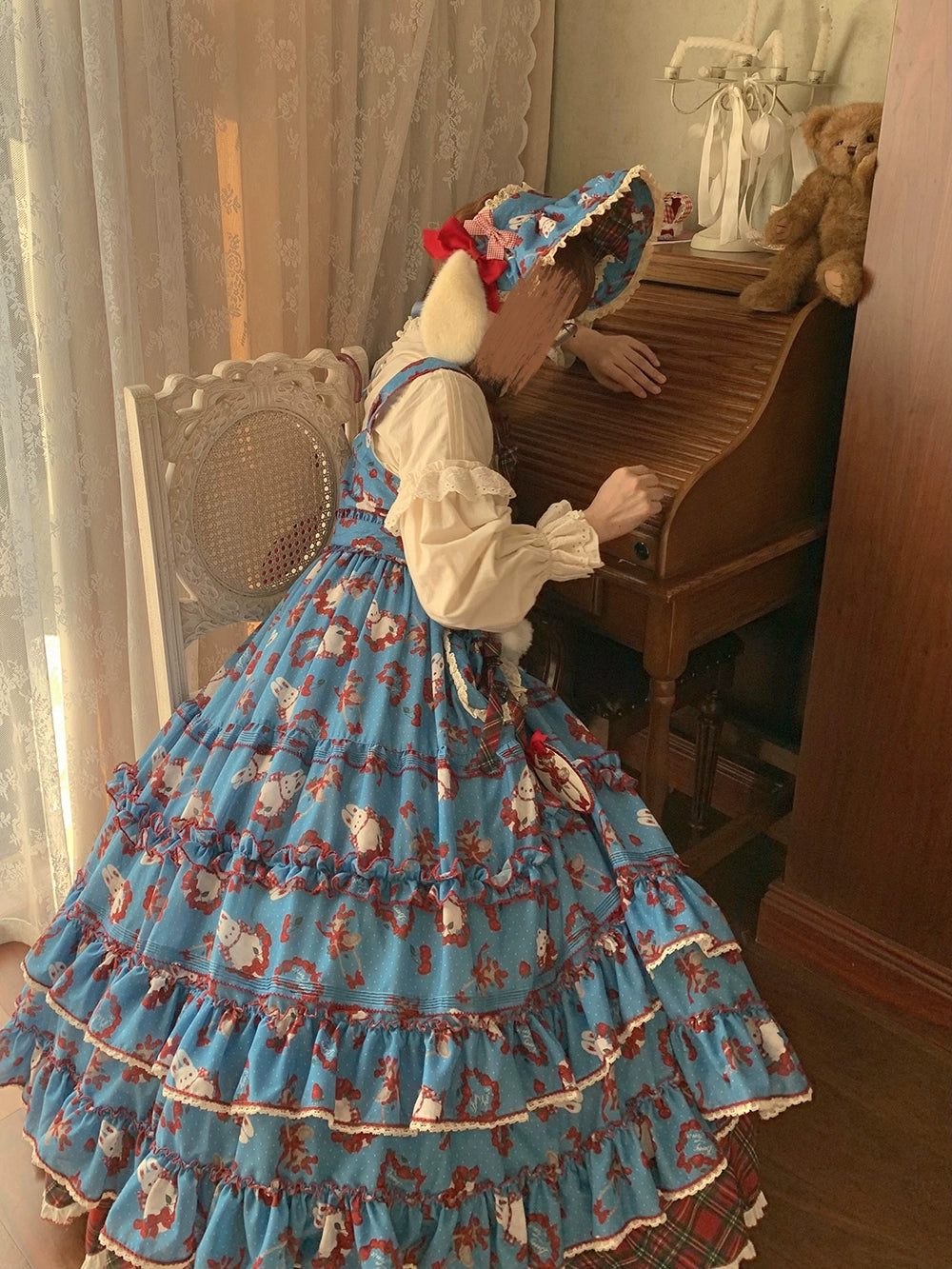 Miss Point - Forest Berry Bunny - Sweet Lolita JSK Elegant Bunny Print Dress 41972:721018