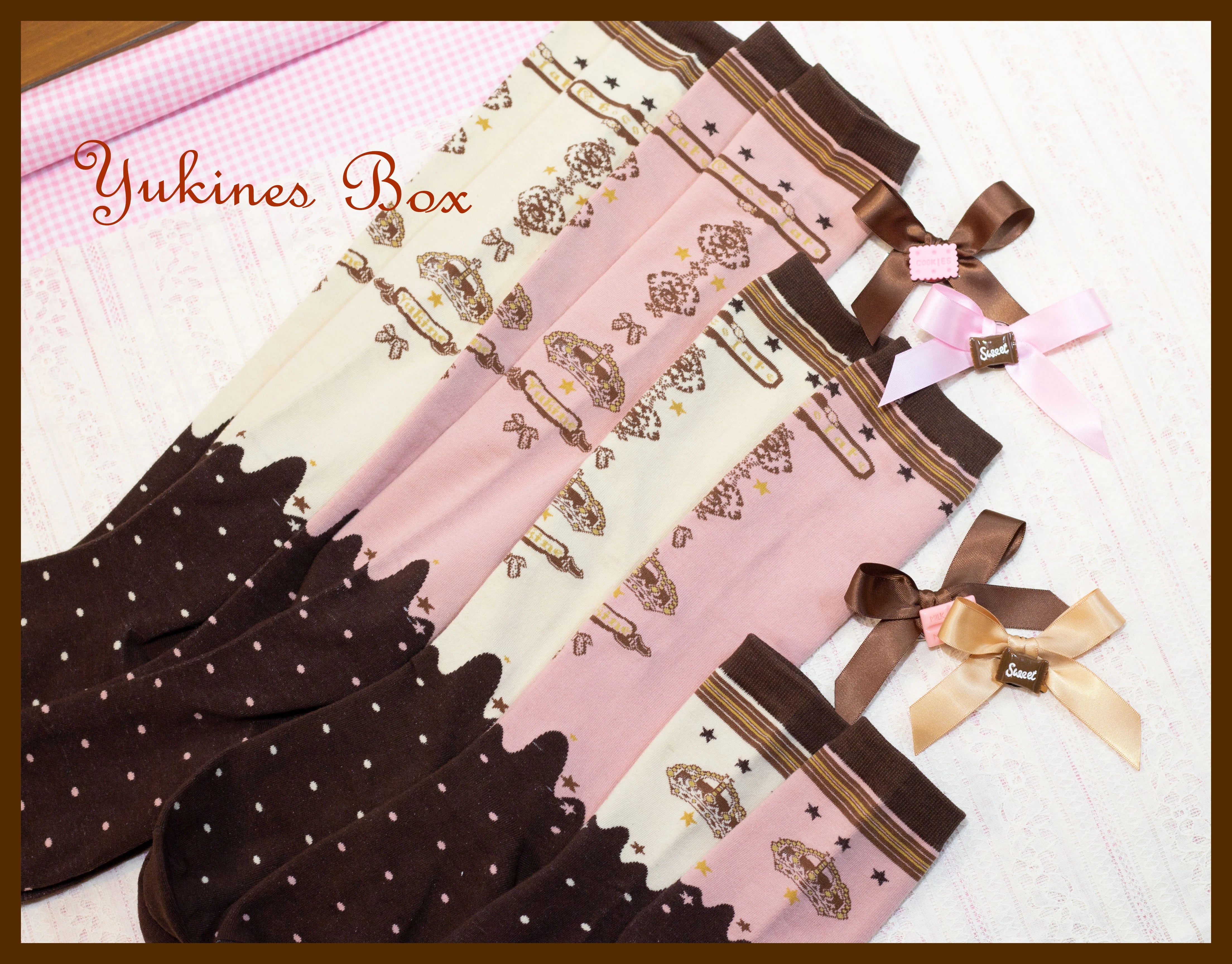 Yukines Box~Retro Lolita Chocolate Color Cotton Socks 22186:323266