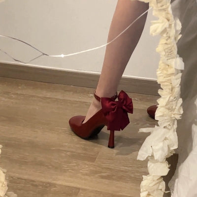 Bingo Lulu~Farewell Gift~Elegant Lolita High Heels Low Cut Mary Jane Shoes   