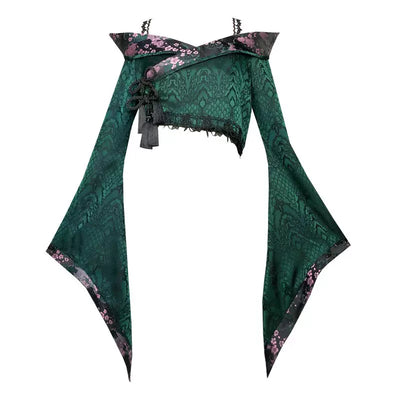 Blood Supply~Lustful Snake~ Slit Fishtail Gothic Lolita Skirt S dark green outside top 
