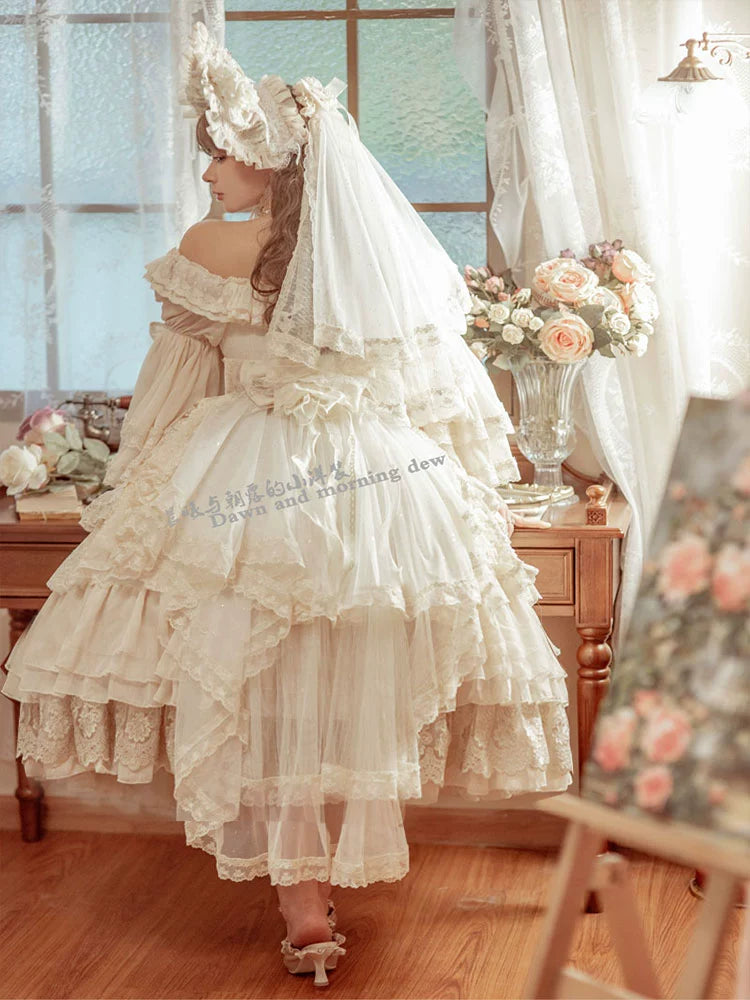 Dawn and Morning - Elegant Lolita OP Dress Sunrise Elf Long Dress