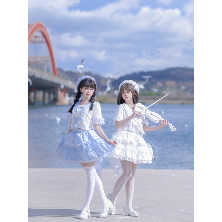 (BFM)Dear Dolls~Kawaii Lolita Shirt JK Sailor Half Skirt   