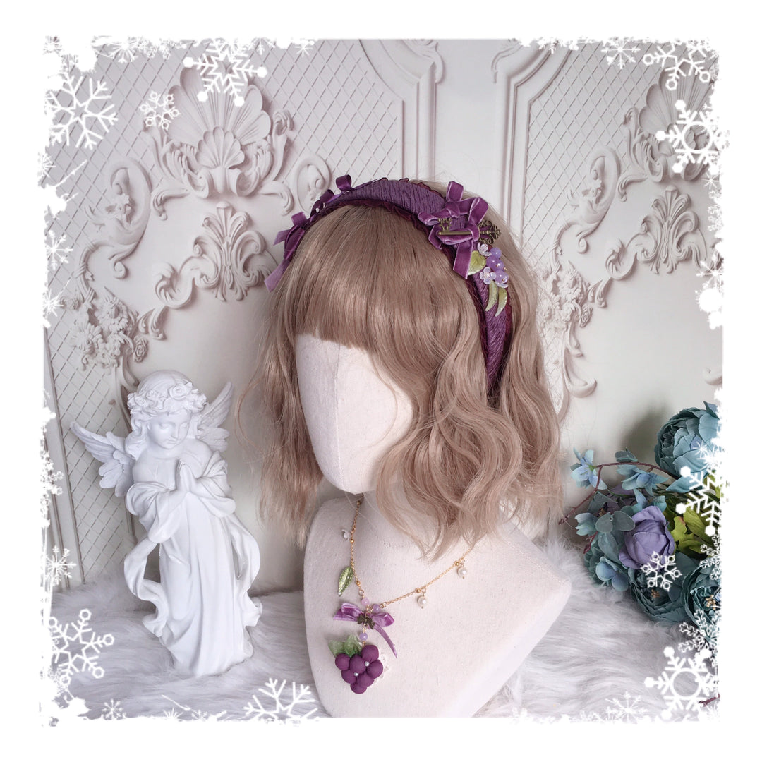 (Buyforme)Chestnut Lolita~Louvre Vineyard Accessory Hairband Retro Lolita KC   