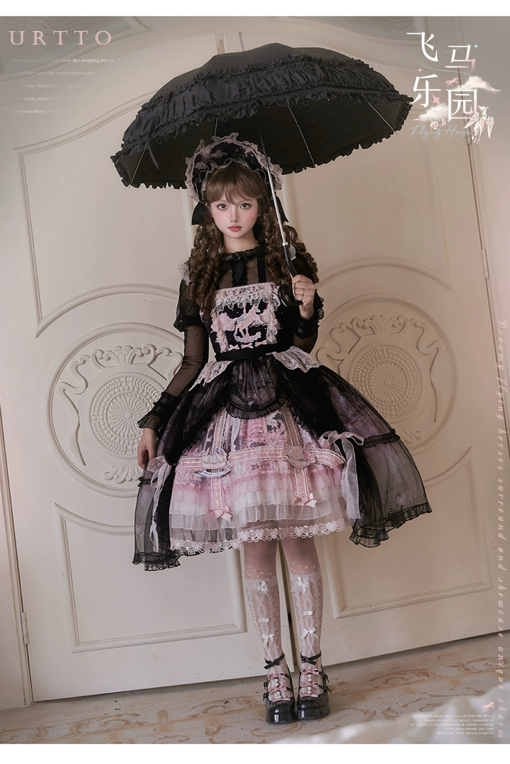 Urtto~Pegasus Park~Sweet Lolita JSK Dress Dual Color Princess Lolita Dress Set 41528:701800