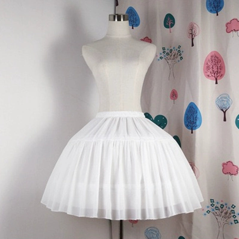 Krncrlo~White Lolita Petticoat Adjustable 14M Violence Fishbone Petticoat Fishbone-Violence Petticoat  