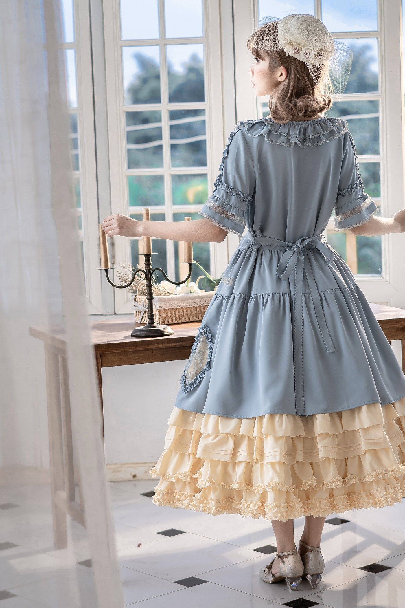 Little Dipper~Daily Lolita Hollowed-out Apron Dress Multicolors   