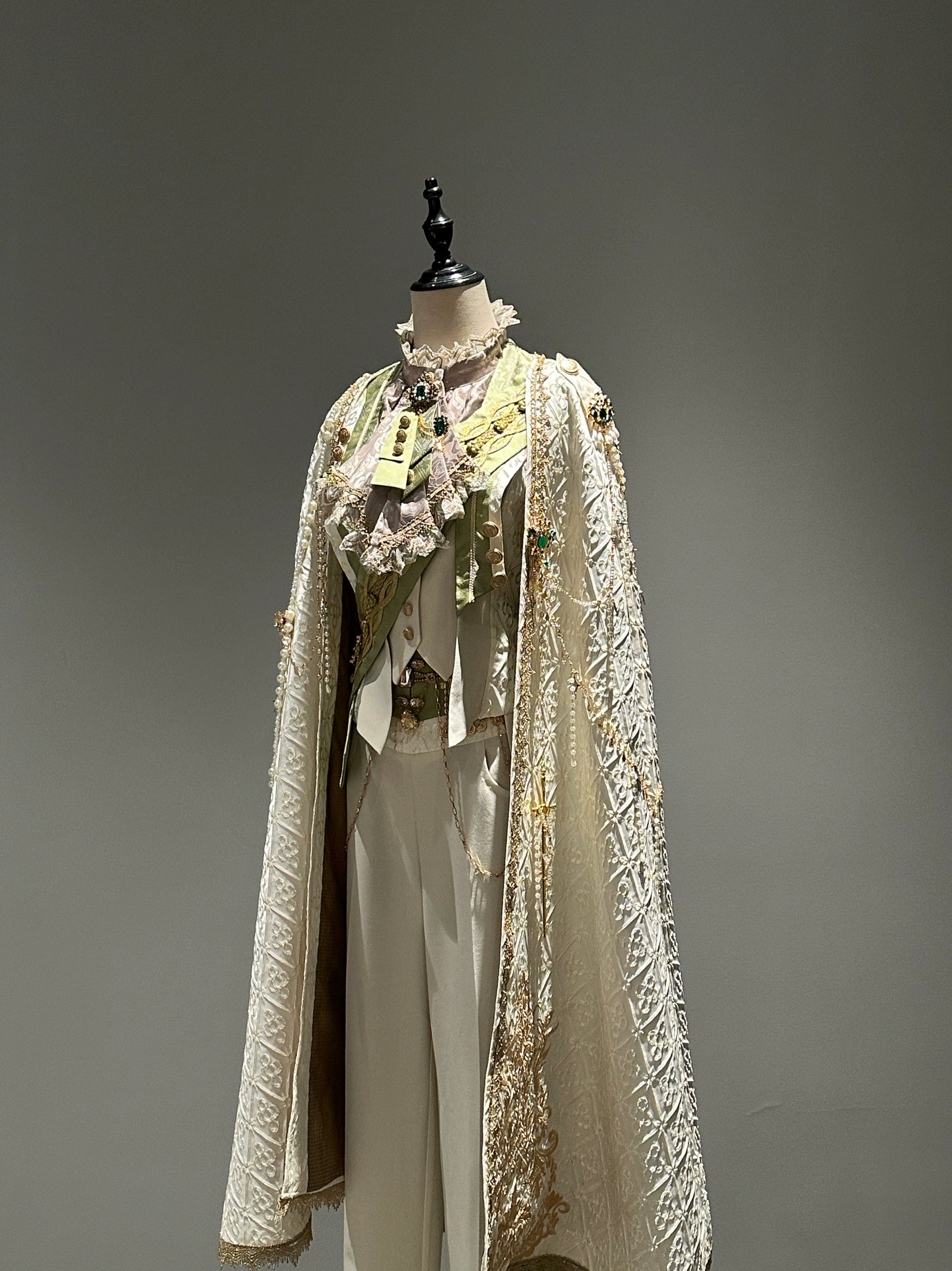 Narsesus - Ouji Lolita Pants Suit Retro European Prince Cape Shirt Vest