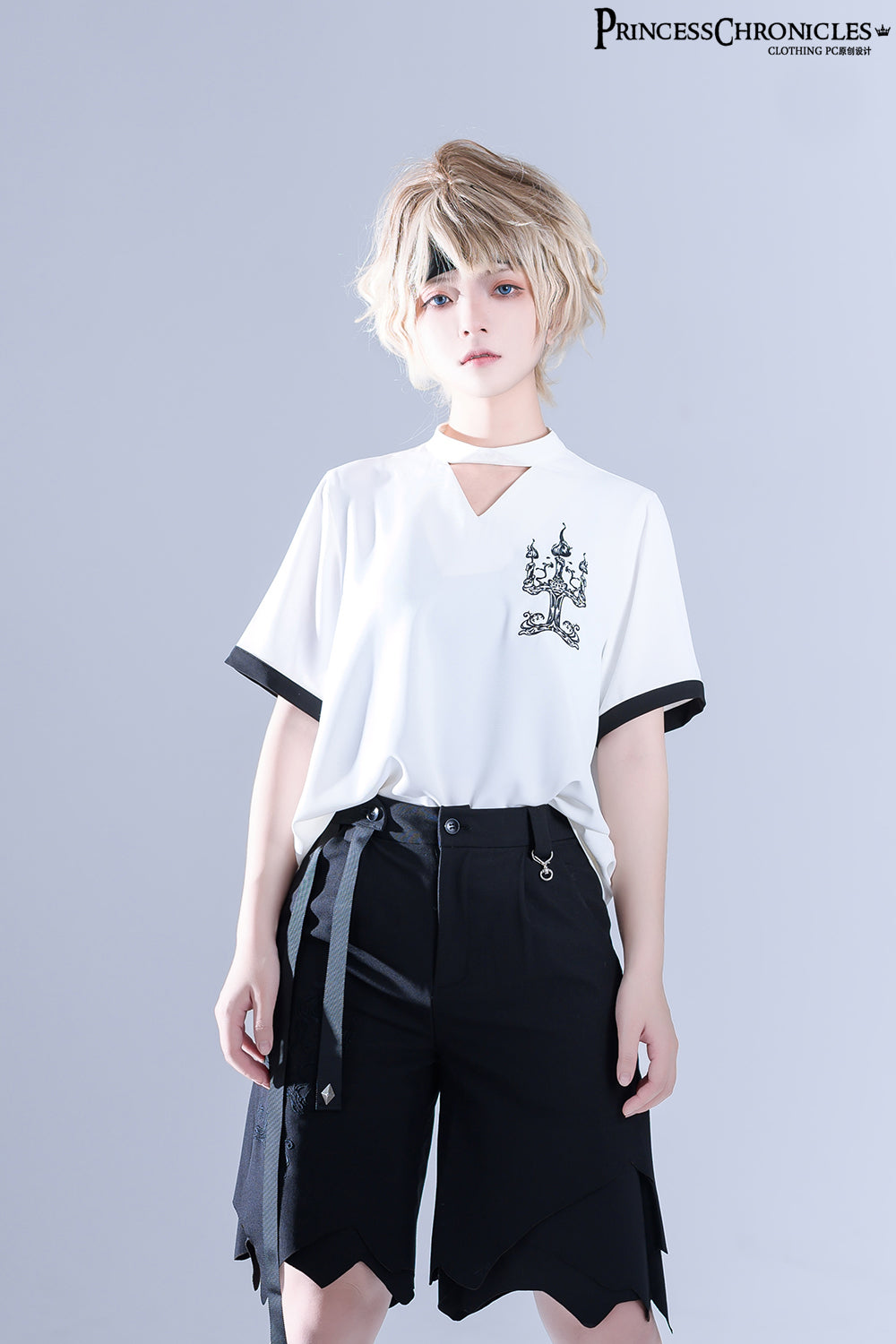 Princess Chronicles~LueYingGuiTan~Ouji Lolita White Embroidery Shirt S white short sleeve shirt(preorder) 