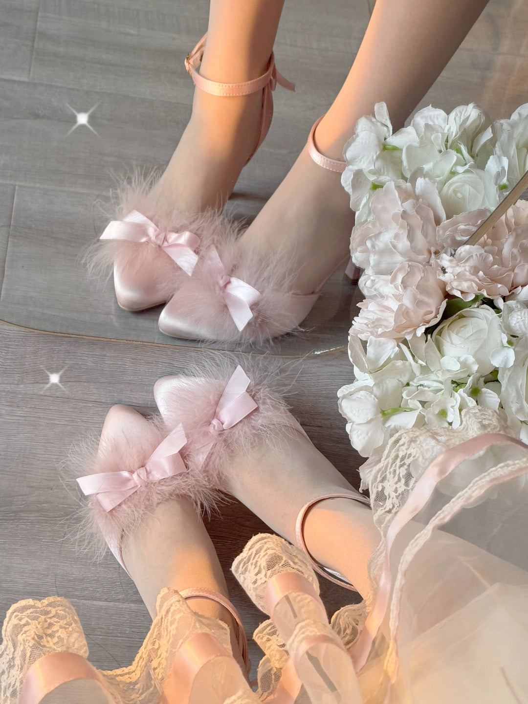 Pure Tea For Dream~Swan Lake~Sweet Lolita Shoes Satin Lolita Hight Heels