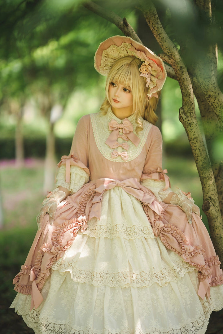 Miss Point~Lilyka Garden~Classic Lolita OP Dress Elegant Floral Wall Princess Sleeve 38832:606260