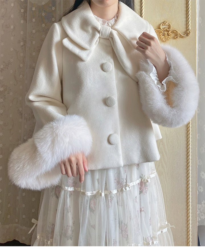 Beleganty~Annie~Retro Lolita Short Coat Woolen Bell Sleeve Outwear   