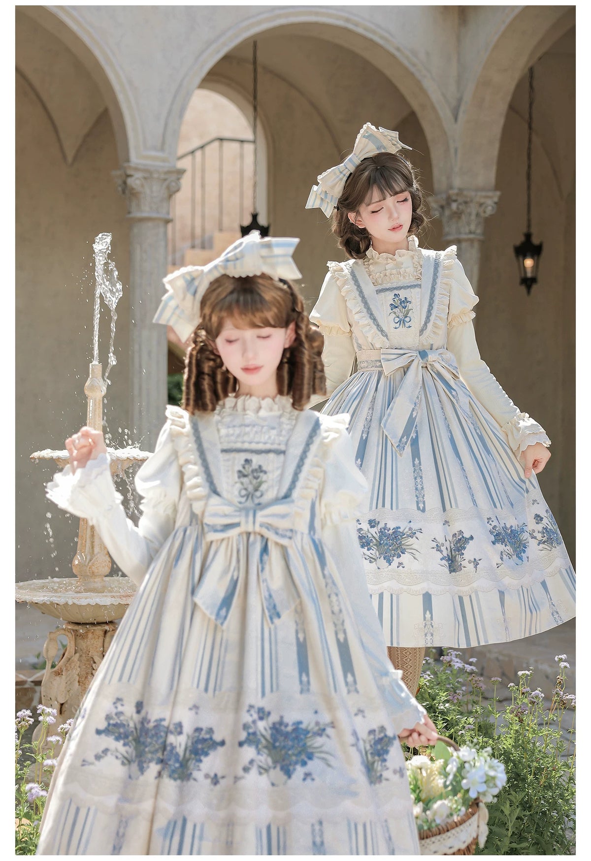 Iris - Classic Lolita JSK Dress Set, Iris Print and Embroidery 45997:871543