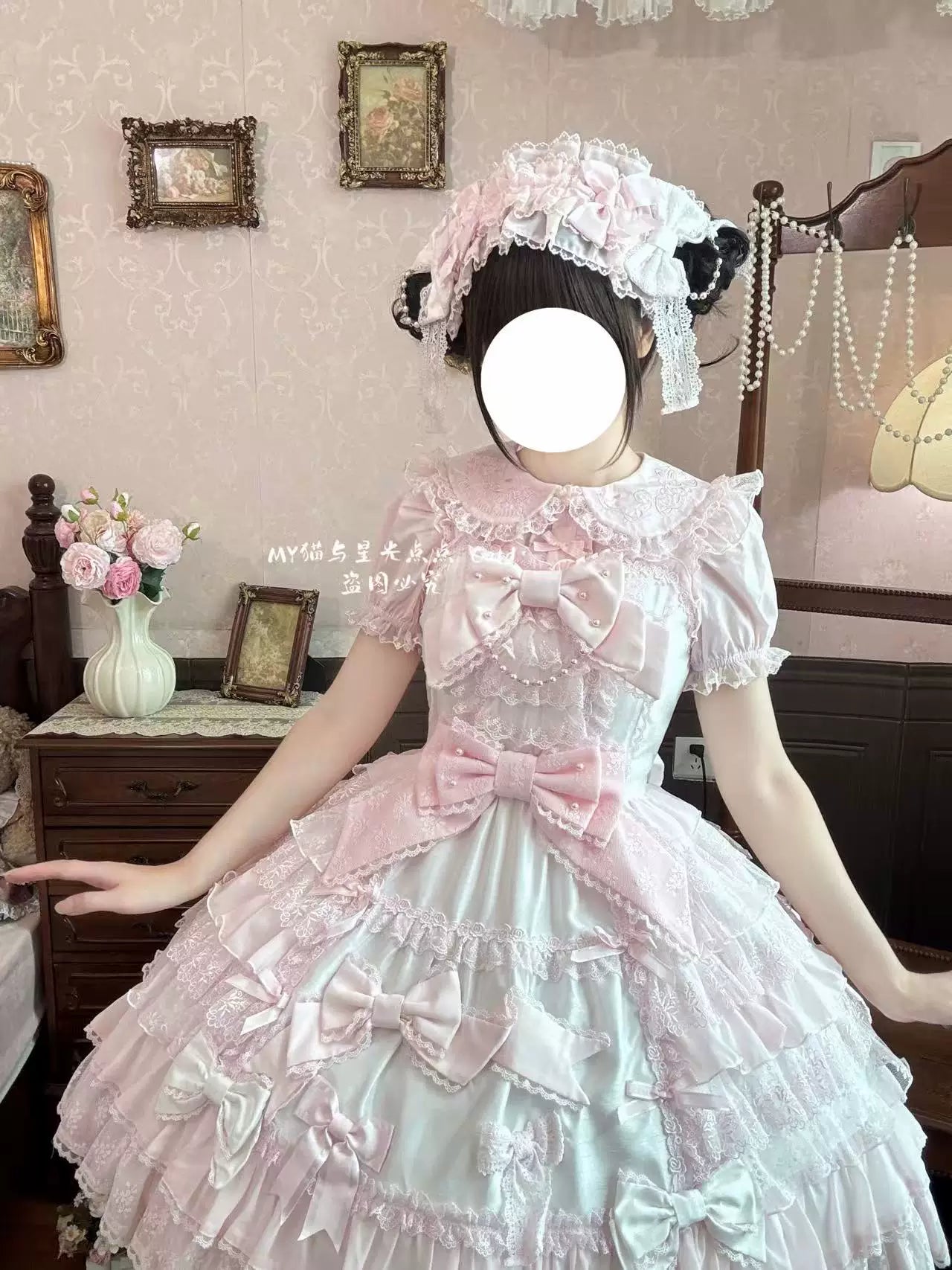 Bunny Bear Cream - Cotton Sweet Lolita Blouse, Peter-pan Collar with Ear 45832:864425