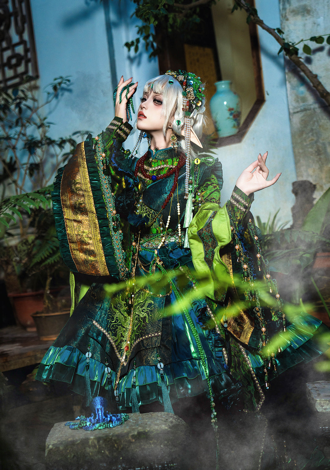 Your Highness~Baimu Ji~Gothic Lolita Dress Chinese Style OP with Terror Element