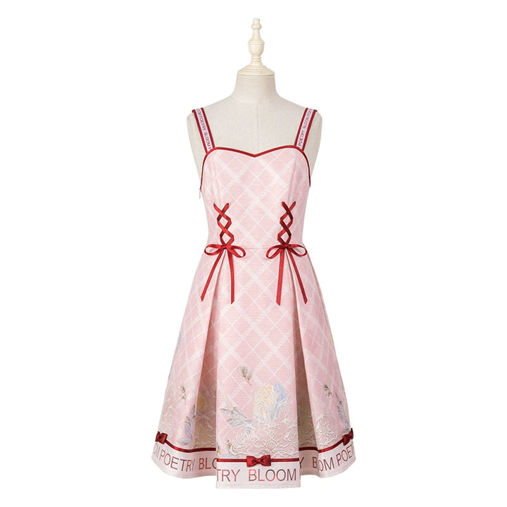 Nikki Tomorrow~Poetic Bloom~Pink Sweet Lolita JSK Dress and Sweater (L M S XL XS) 42000:723732