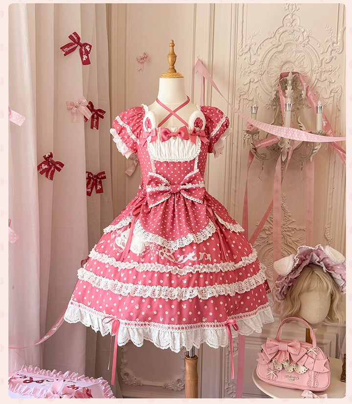 Mademoiselle Pearl~Bow Rabbit~IP Collab Sweet Lolita OP in Multiple Styles