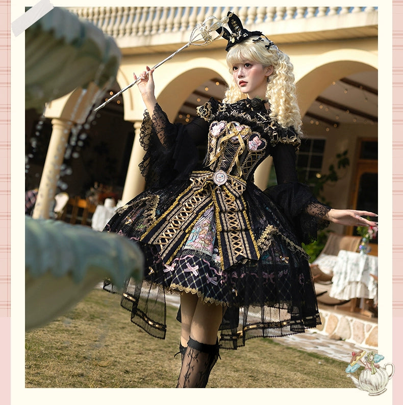 YingLuoFu - Doll Fantasy Box - Sweet Lolita JSK Dress & Tulle Blouse Set 44261:801488