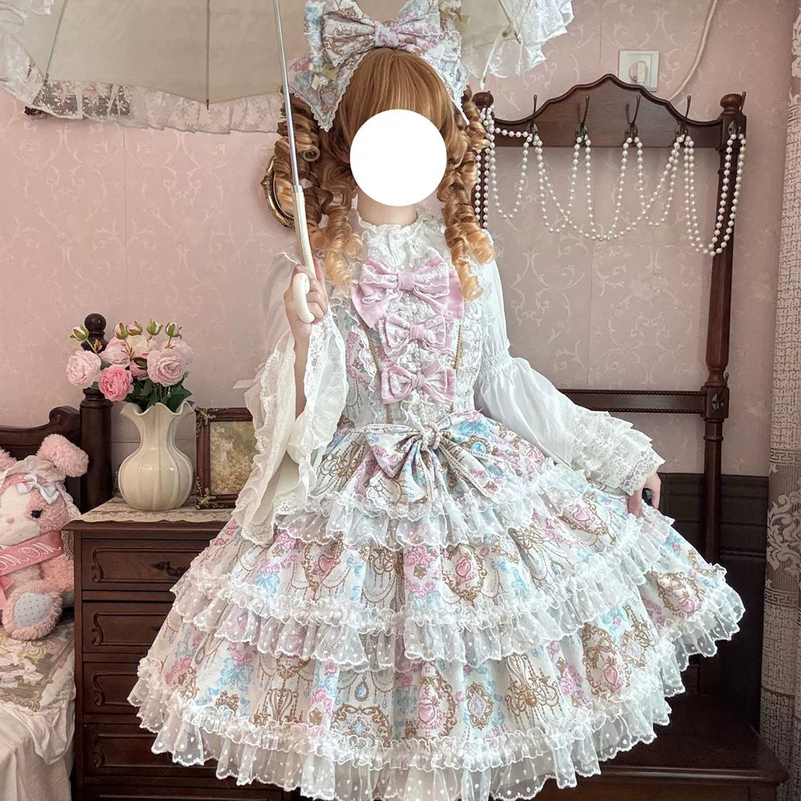 Hanguliang - Candelabra Ode - Doll-like Sweet Lolita JSK Dress, Side Zipper 44097:795885