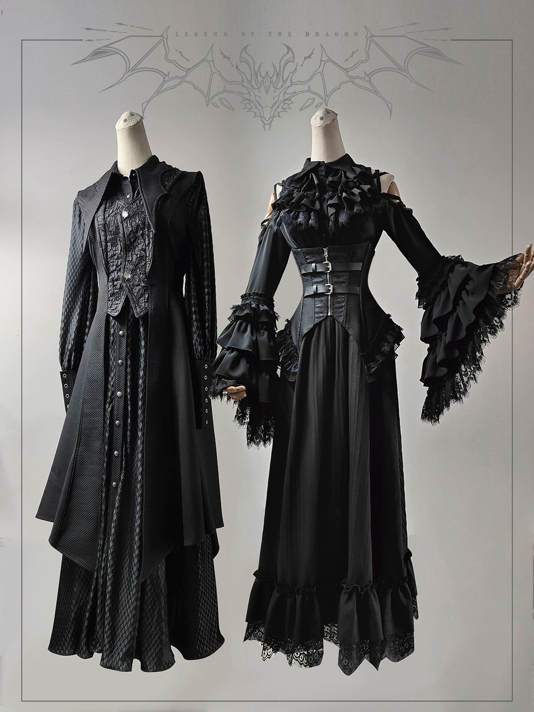 MILU ORIG~He/She is the Dragon~Ouji Lolita Shirt and Gothic Lolita Skirt Suit 42199:731752