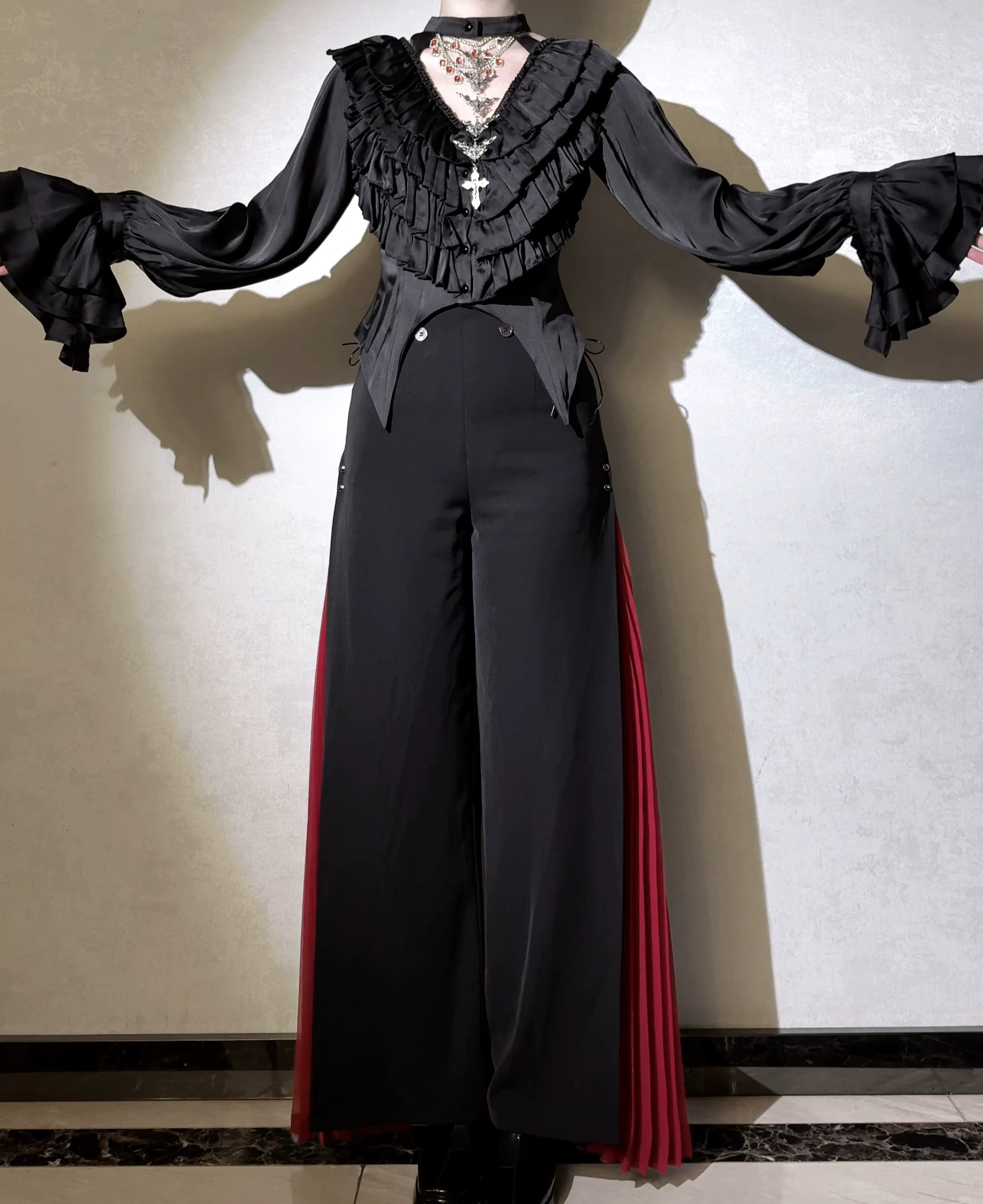 Knight Paradox - High Waist Ouji Lolita Pants, Side Pleats