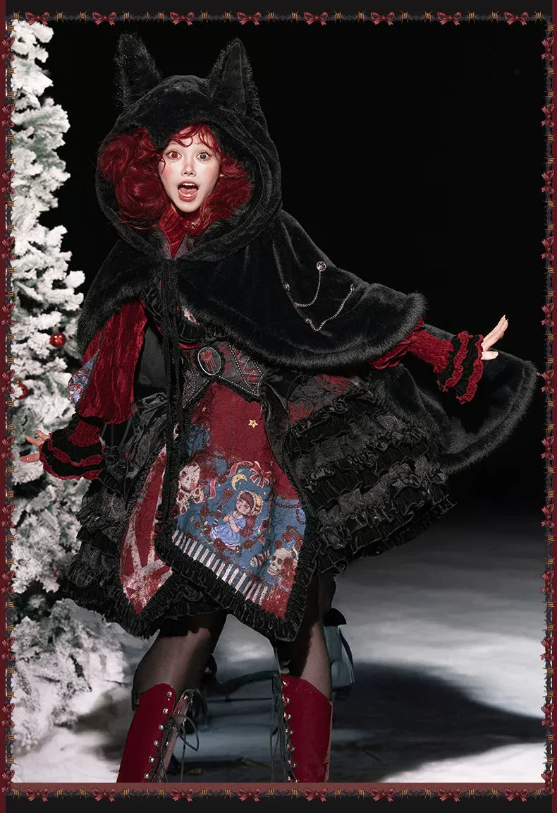 Werewolf Slayer - Gothic Lolita Shirt & Suspender SK Dress Set, Tiered Skirt 44541:811971