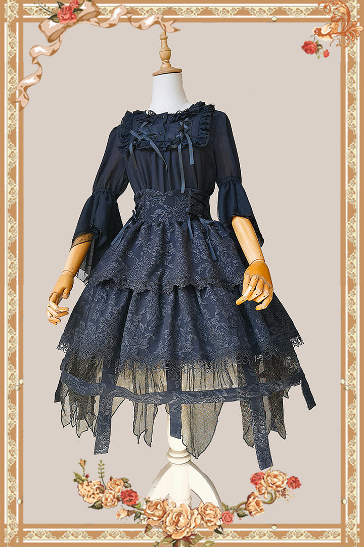 Infanta~Witch's Apprentice~Gothic Lolita Split Type Black Suit   