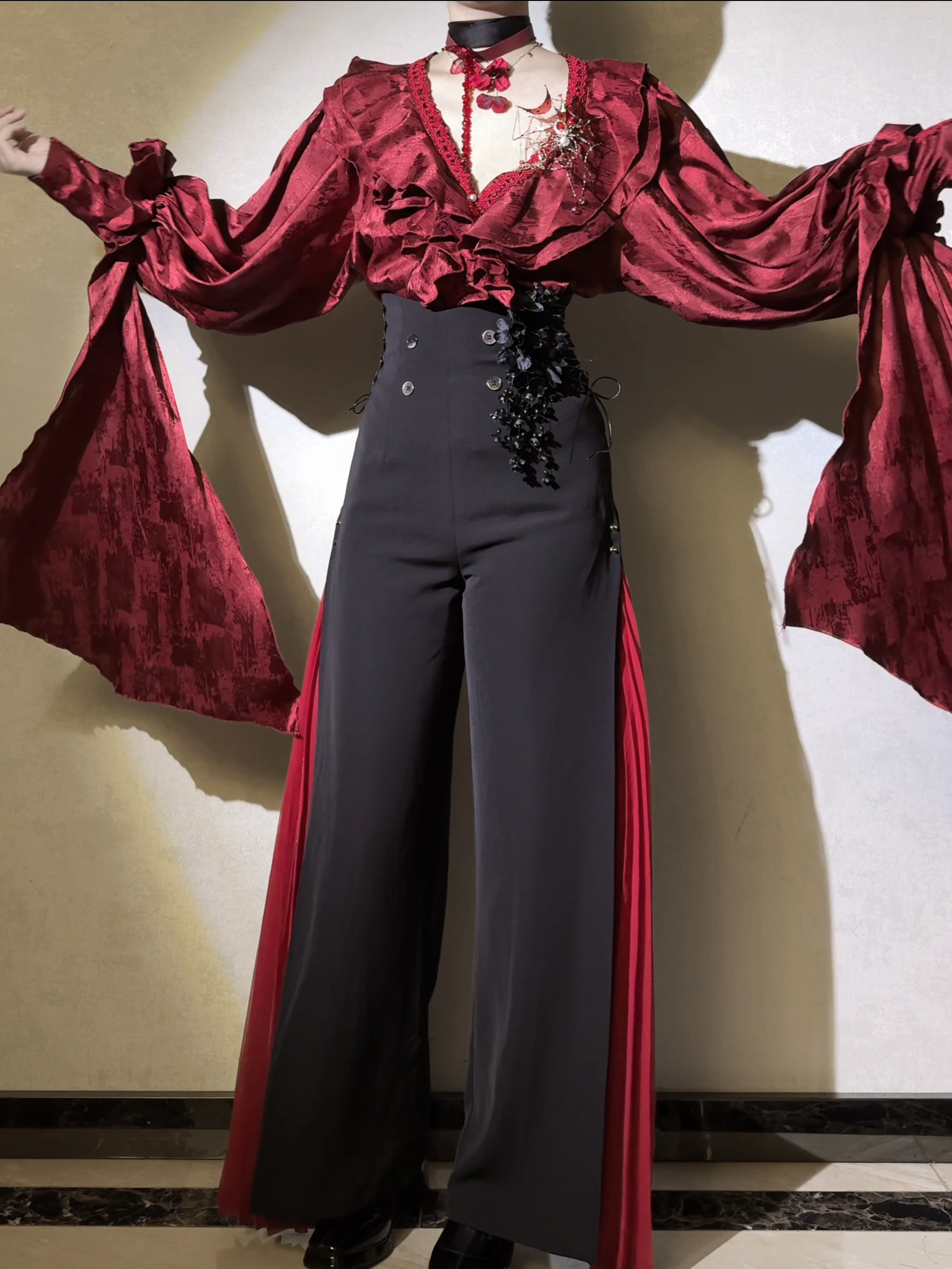 Knight Paradox - High Waist Ouji Lolita Pants, Side Pleats