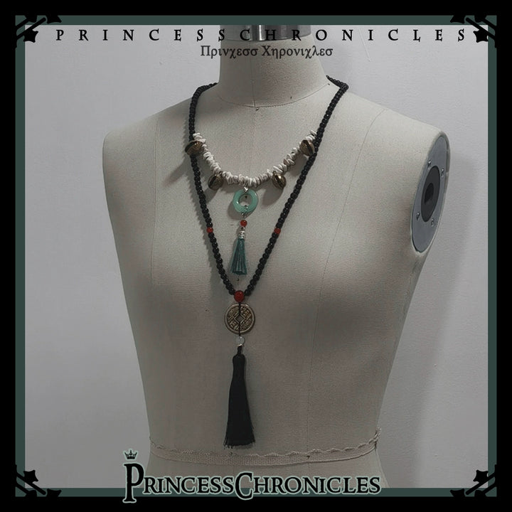 Princess Chronicles~Bamboo Panda~Han Lolita Shirt Full Set Chinese Style Unisex Set S Necklace 