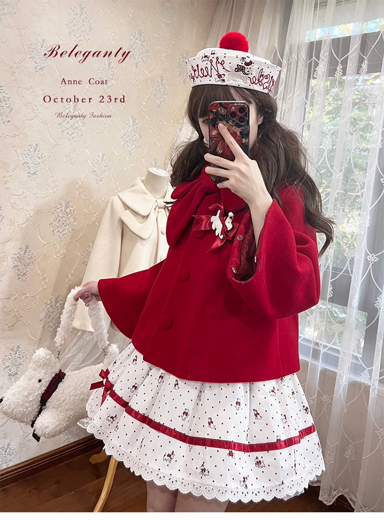 Beleganty~Annie~Retro Lolita Short Coat Woolen Bell Sleeve Outwear   