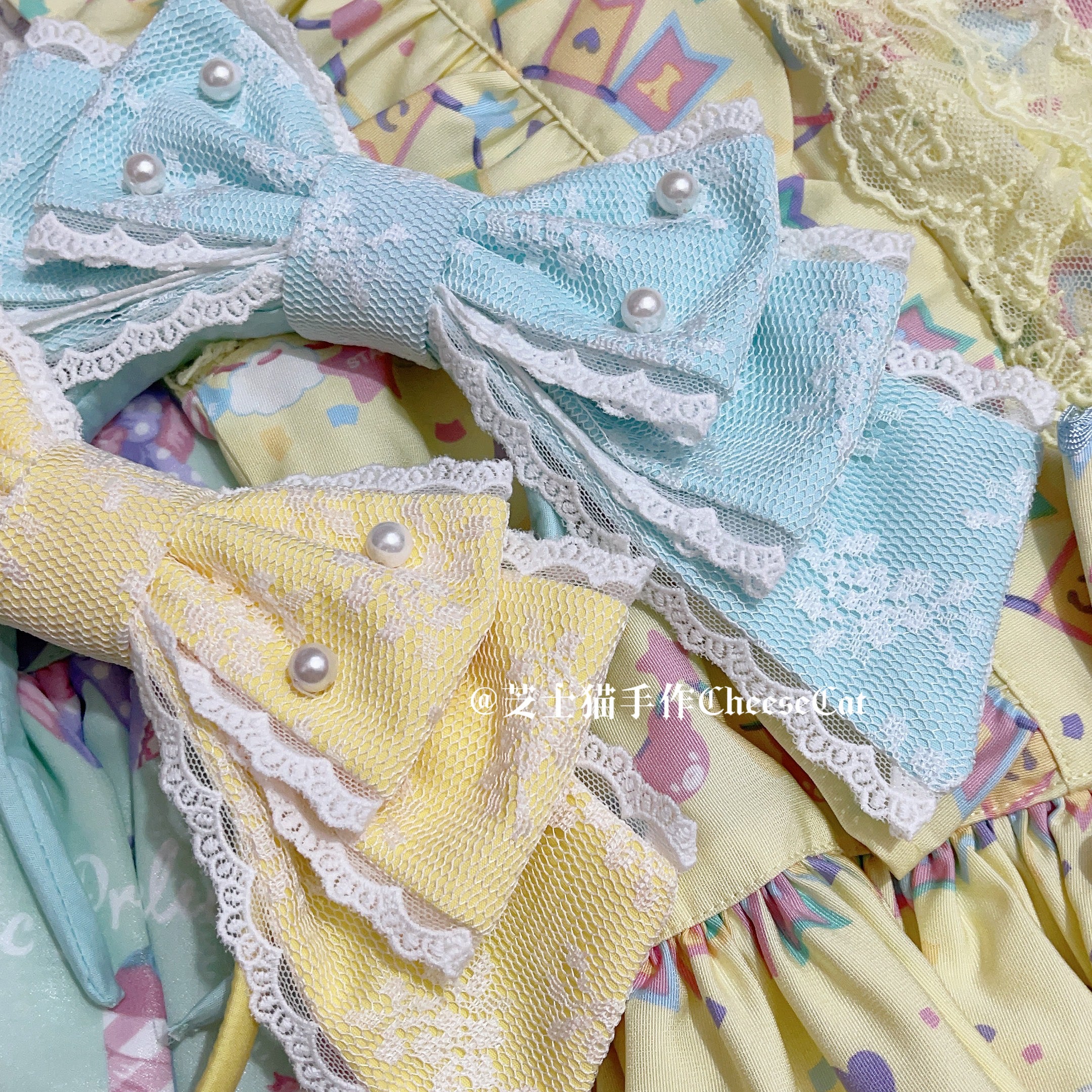 (Buyforme)Cheese Cat~Sweet Lolita KC Lace Butterfly Lolita KC with Pearl 15210:198074