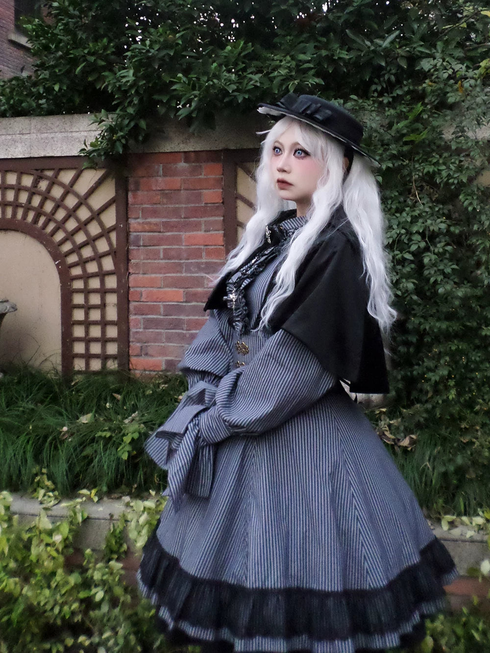 Perint Manor - Gothic Lolita Striped Dress, Tailor-made 44410:808351