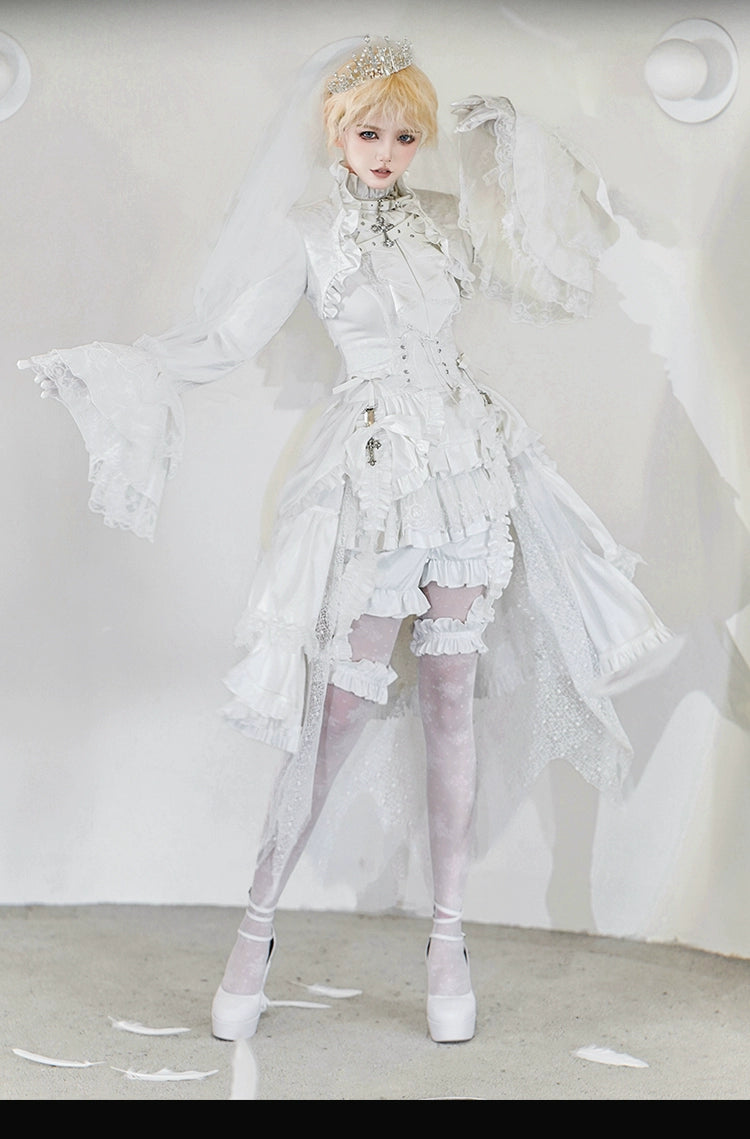 Forest Fluorescent Carps - Omega Wedding Gothic Ouji Lolita White Suit
