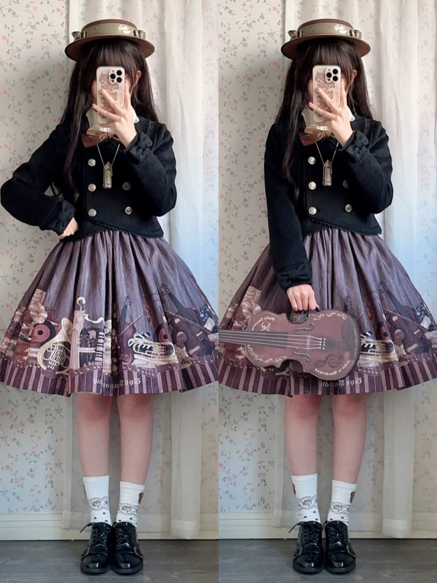 LeMiroir~Winter Solstice Coat~Sweet Lolita Woolen Coat Embroidery Skirt Short Outwear 40360:657210