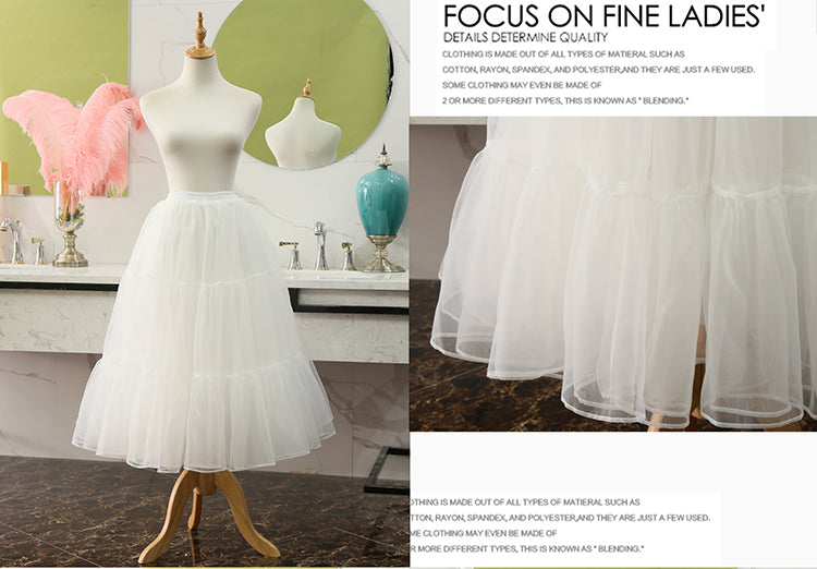 Manyiluo - Medium-length Boneless Lolita Petticoat